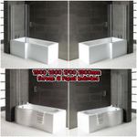 L Shaped P Shape Bath Tubs Screen Panel 1500 1600 1700 1800 Left Right Hand UK 