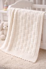 Knitting pattern Only  Easy Basket Weave Baby Blanket for prams, Moses baskets