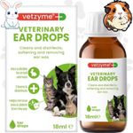 Vetzyme Ear Drops Small Animals 18ml - Antibacterial Cleaner & Wax Remover