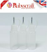 3pc Empty 15ml Bottle Precision/Needle Tip -Ideal for filling GEMTAC or glue