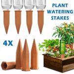 4 pack Terracotta Plant Watering Stakes Automatic Self-Watering Garden Spikes