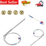 K Type Thermocouple, 5 Sizes 0-400°C 150mm M8 Stainless Steel Probe, Silver, ...