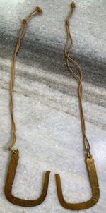 Antique Brass Ornate Japan Japanese Noren Hooks Hangers Fittings Curtain Blinds