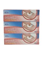 Clotrimazole Cream 1% 20g - Treats Fungal Infections, Thrush, Ringworm - 3 PACK