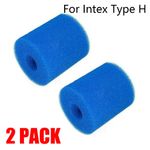 2X Washable Reusable Swimming Pool Filter Foam Sponge Cartridge For Intex Type H