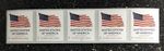 2025USA #6018 Forever US Flag - PNC Plate (#P111) Coil Strip of 5 APU SPACES