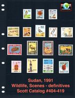 $61.55 Scott Value - 1991 SUDAN Animals definitives Africa scarcer CV MNH NH UMM