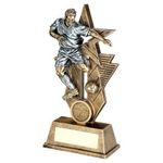 Male Star Figure Football Trophy Award - 2 sizes -  FREE ENGRAVING & CLUB BADGE