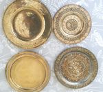 4 Brass Plates Indian Persian Style Decoration