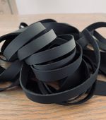 200 cm long Matte Black supple smooth leather strap strip 1.3-1.5mm thickness