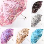 Ladies Vintage Lace Umbrella Rain Sun Parasol Folding Flower Embroidery Umbrella
