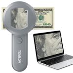 Tomlov Microscope Magnifying Glass with UV Light for Collection Cards/Stamps
