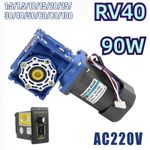 AC220V 90W 14RPM-280RPM Worm Gear Reducer Gearbox Motor Gearmotor RV40 CW/CCW