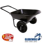 Two 2 Wheel WHEELBARROW 150kg Heavy Duty 85L Steel / Plastic Yard Barrow Equine