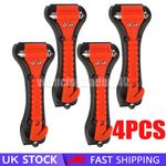 4 x Emergency Hammer Car Window Breaker Seatbelt Cutter Breaks Glass UK STOCK