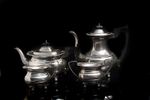 ANTIQUE SHEFFIELD VINERS SILVER ALPHA PLATE 4 PIECE TEA / COFFEE SERVICE SET.