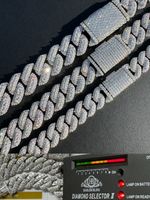 MOISSANITE Real Miami Cuban Link Chain Iced Hip Hop 925 Silver Necklace 16"-30"