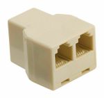 Telephone Line RJ11(female x1) to RJ11(female x2) Connector Splitter Extender