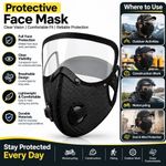 Reusable Carbon Filter Dust Mask with Adjustable Goggles,with 5-Layer Filter