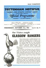 TOTTENHAM v Glasgow Rangers (Cup Winners Cup) 1962/1963