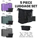 XPLR 5PC ABS Luggage Set Hard Shell Suitcases TSA Lock 360° Spinner Wheels