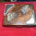 Vintage Silver mounted oak Bridge Tobacco box-Silver Mark 1905/06