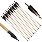 Handmade Tradition  33" Wooden Arrow LongBow Spine 300 With Medieval Tip