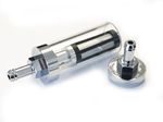 UNIVERSAL Chrome & Glass Fuel Petrol Diesel Inline Filter 5/16" 8mm
