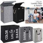 Large Laundry Washing Bag Basket Storage Bin Dirty Clothes Storage Handle Hamper