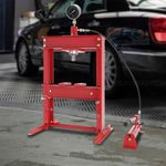12 Ton Hydraulic Shop Press w/ Press Plates & Gauge H-Frame Benchtop Press Stand
