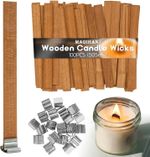MAQIHAN 100 Wood Wicks for Candles Making - Smokeless Wooden Candle Wicks Crack
