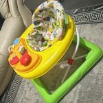 Red Kite Baby Walker with Play Tray, Animal Print, Green/Yellow