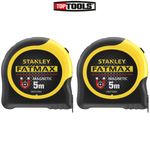 Stanley FMHT0-33864 FatMax Magnetic Tip Tape 5m Metric only STA033864 Pack of 2