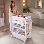 Baby Changing Table Built in Bath with Padded Mat & Compartments - Babylo Babies