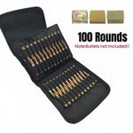 100 Rounds Tactical Bullet Ammo Pouch Shell Holder Belt Wallet For .38 .357 9mm