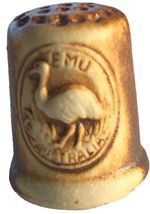 Swagman Australian Vintage Thimble Emu Pottery Collectible Rare