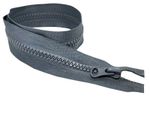 GREY  1-15pc  Chunky Zipper Open End Type Size #5 Resin Plastic Zip