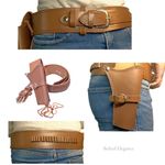 Cowboy Western Revolver & Pistol Single Gun Holster DutyBelt TAN Genuine Leather