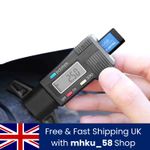 Digital Tyre Depth Gauge Tread Checker LCD Tool For Motorbike Car Van Bike Black