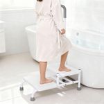 Bath Step with Handle 2 Step Adjustable Bed Step Elderly 136kg