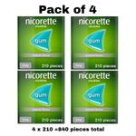 4 X Nicorette Original 4mg Gum 210s-16 Week Bundle-Total 840 Pieces-Genuine Item