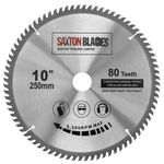 Saxton TCT Circular Wood Saw Blade 250mm x 80T for Dewalt Bosch Makita Mitre