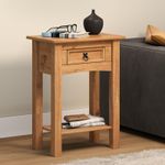Corona Console Table 1 Drawer Mexican Solid Wood Pine Wooden Hallway Stand Table