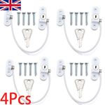 4XHome Windows Door Cable Restrictor Child Baby Safety Security Lock Catch Wire