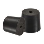 5Pcs 24mm to 28mm Rubber Tapered Plug Bottle Stopper Bungs with Hole Black