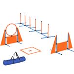 PawHut 6-Piece Dog Agility Equipment, Obstacle Training Course Kit, Orange