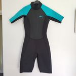Urban Beach Wetsuit XS Women Teen Black Blue Sailfin Shorty Shortie 160cm
