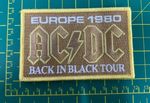 AC/DC Back In Black Europe 1980 Logo Sew Or Iron On Patch Officially Licensed