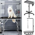 Large Folding Dog Grooming Table Height Adjustable with Storage Basket Non Slip