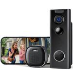 ieGeek 2K Doorbell Camera Wireless No Subscription，Battery Doorbell With Chime